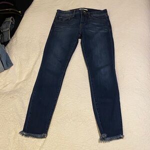 Sam Edelman Dark Indigo Skinny Jeans with Frayed Hem